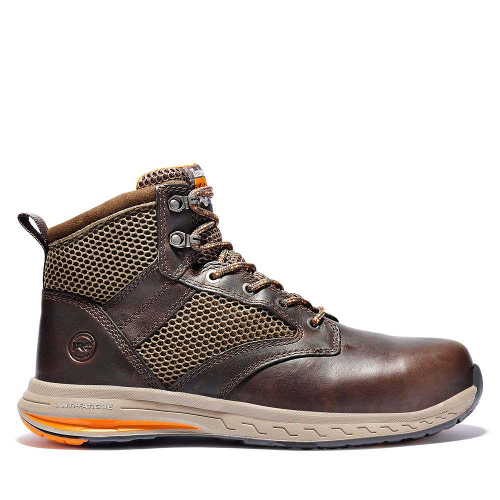 Botas Masculino - Timberland Pro Drivetrain Comp Toe Mid - ZIYFT0729 - Marrom Escuro